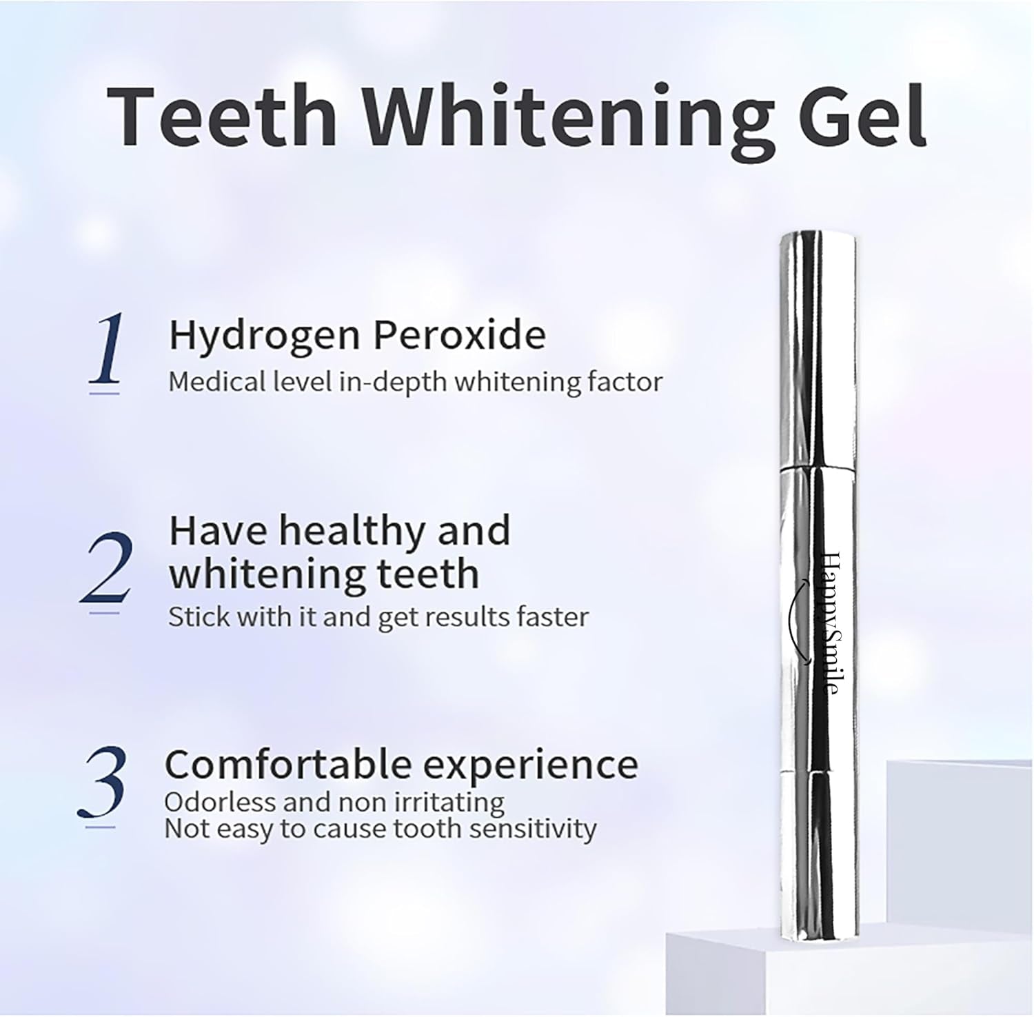 Premium Teeth Whitening Pen Set of 3 - Achieve a Brighter Smile, Easier than Strips or Other Whitening Kits - Professional Results, Gentle on Sensitive Teeth