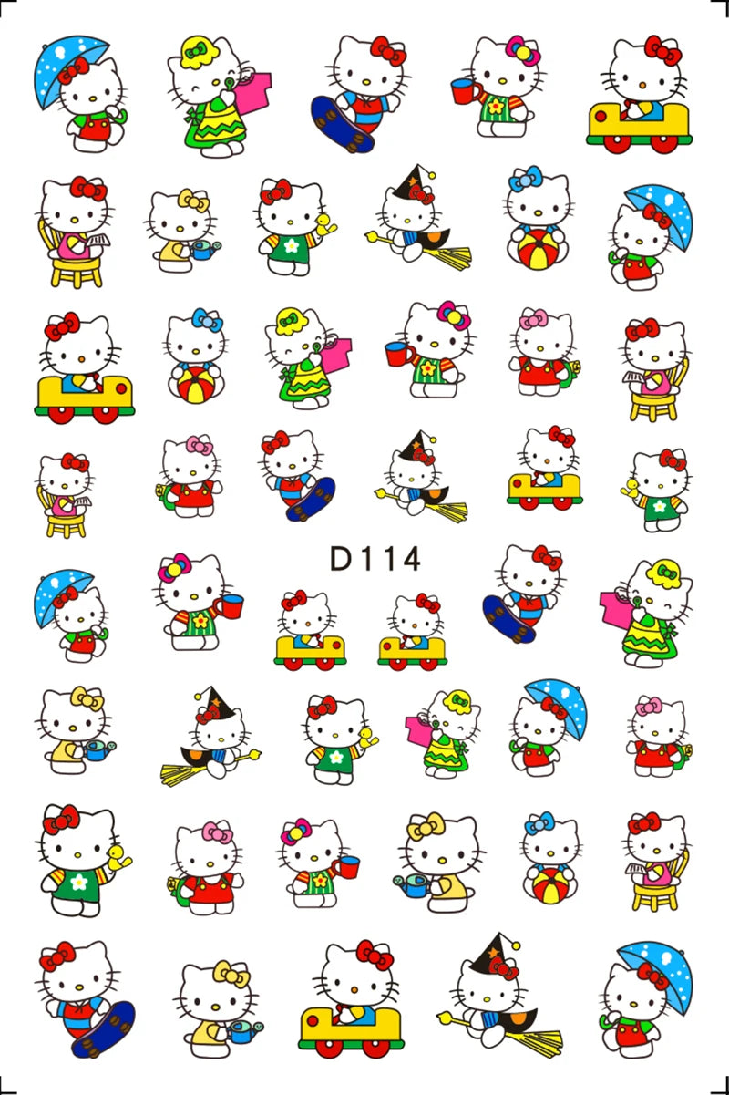 1PCS Big Eyes Girl 3D Adhesive Nail Art Sticker Pikachu Lilo and Stitch Cartoon Nail Sticker Nail Decal Nail Art Decoration