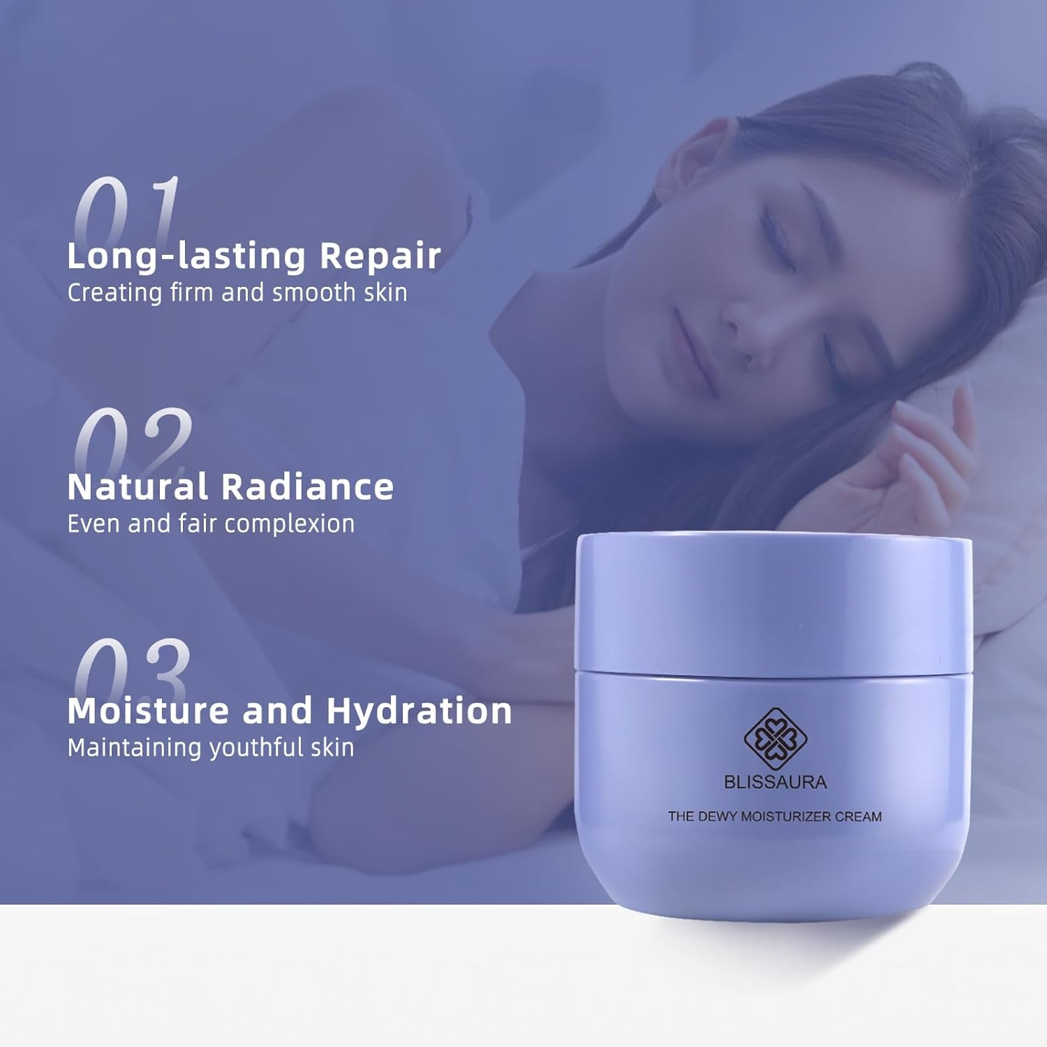 The Dewy Moisturizer Cream Anti-Aging Face Moisturizer Dewy Skin Cream for Women with Purple Rice & Hyaluronic Acid for Radiant, Hydrated Skin 50Ml/1.7 Fl Oz