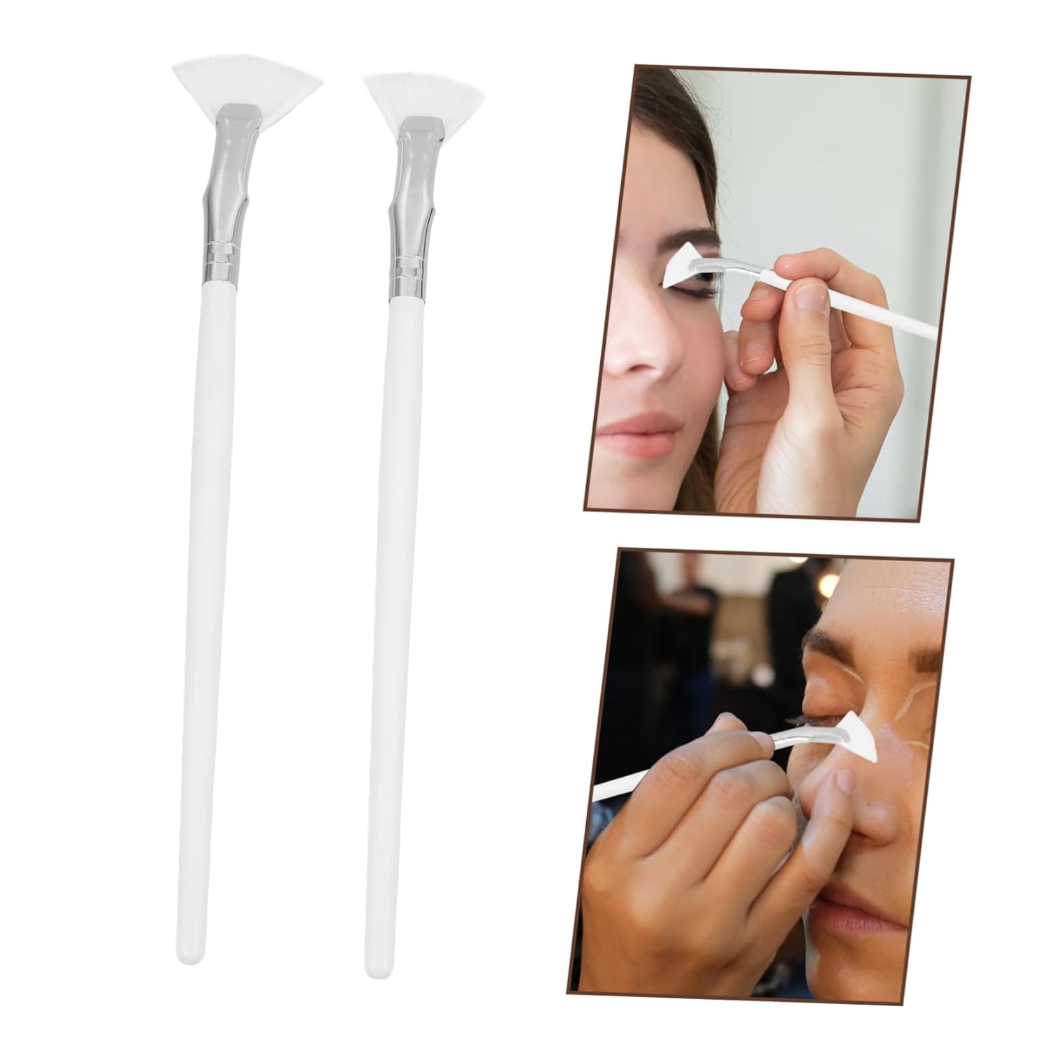2Pcs Ergonomic Eyeshadow Brushes for Precision Makeup Application Soft Synthetic Bristles Versatile Use for Eye Shadow Nose Shadow