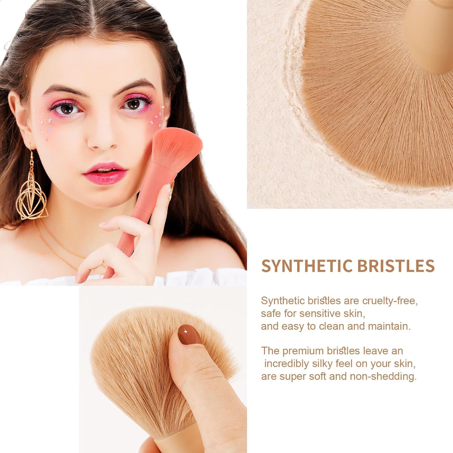 Makeup Brushes 17 Pcs with Makeup Bag and Makeup Sponge and Brush Protector Morandi Makeup Brush Set Premium Synthetic Hair Makeup Brush Wooden Handle Gift Box