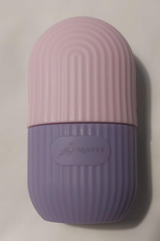 Facial Beauty Ice Roller Silicone Container, Skin Care Ice Massager for Firming and Beautiful Skin. (Purple)