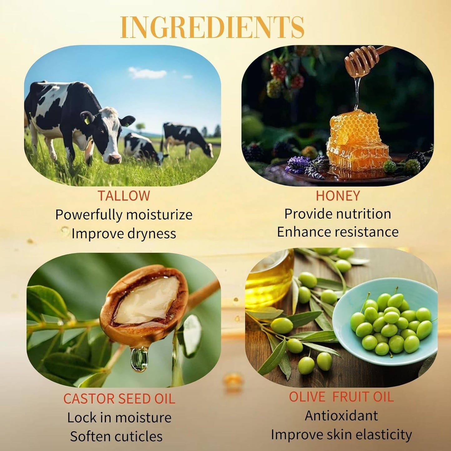 Whipped Tallow and Honey Balm - Organic Beef Tallow for Skin - Grass Fed Beef Tallow for Face & Body - Body Cream for Women - Body Butter for Women - Lotion for Dry Skin