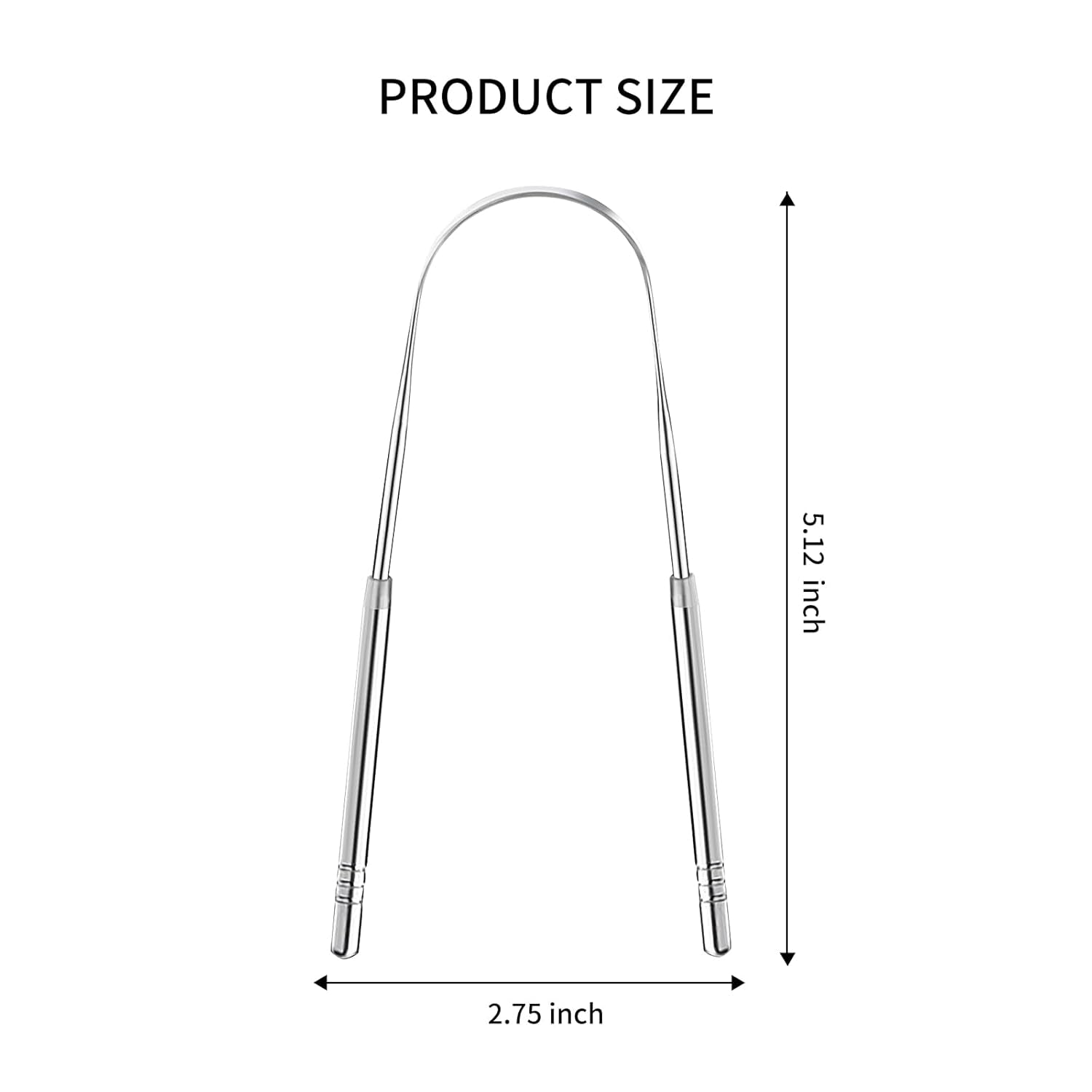 Tongue Scraper,Metal Tongue Scraper for Adults,Stainless Steel Tongue Scraper,Reduce Bad Breath and Fresher Breath (2 Pack, U-Shaped)