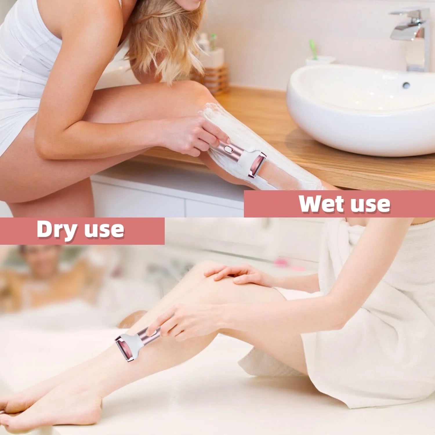 4 in 1 Electric Razor for Women Nose Hair Trimmer for Women Cordless Face Shaver Set Facial Hair Removal for Women Painless Body Hair Remover Lady Grooming Kit for Bikini, Eyebrow, Arm, Leg, Nose