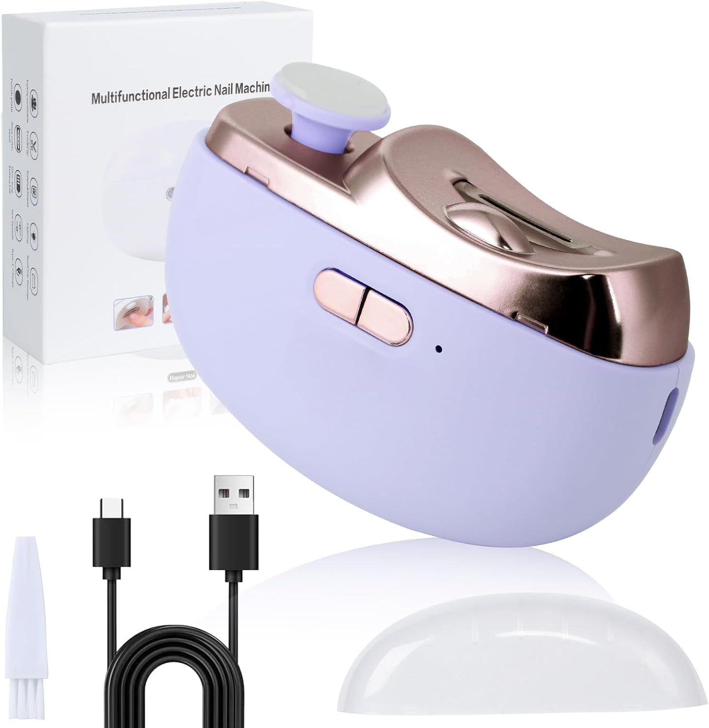 3 in 1 Automatic Electric Nail Clipper with Polishing, Electric Nail Clippers for Adults Seniors, Electric Baby Nail Clippers, Nail Filer Electric, Electric Nail Clipper, Nail Trimmer(Purple)