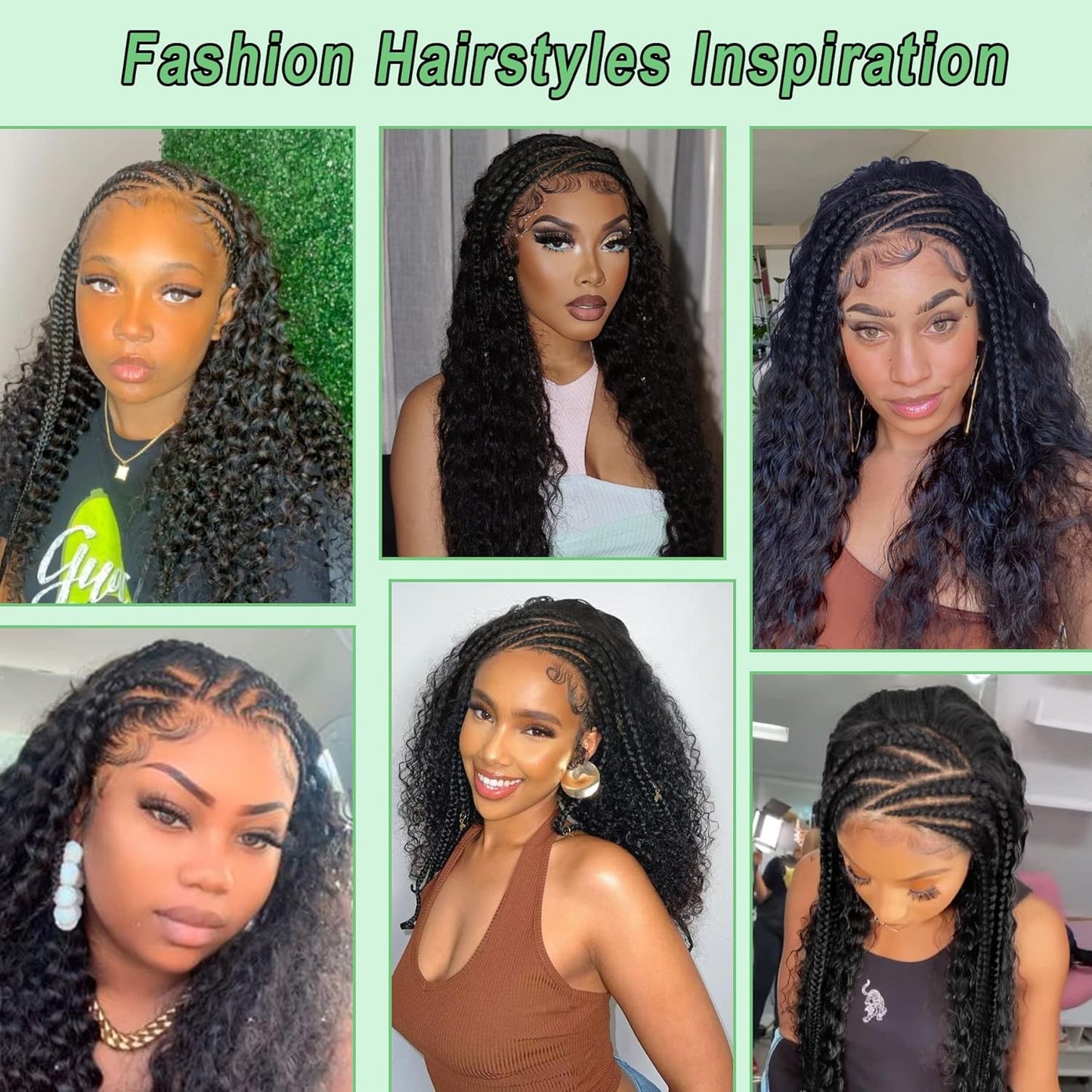 26" HD Lace Front Half Braided Wigs for Women, Burgundy, Synthetic