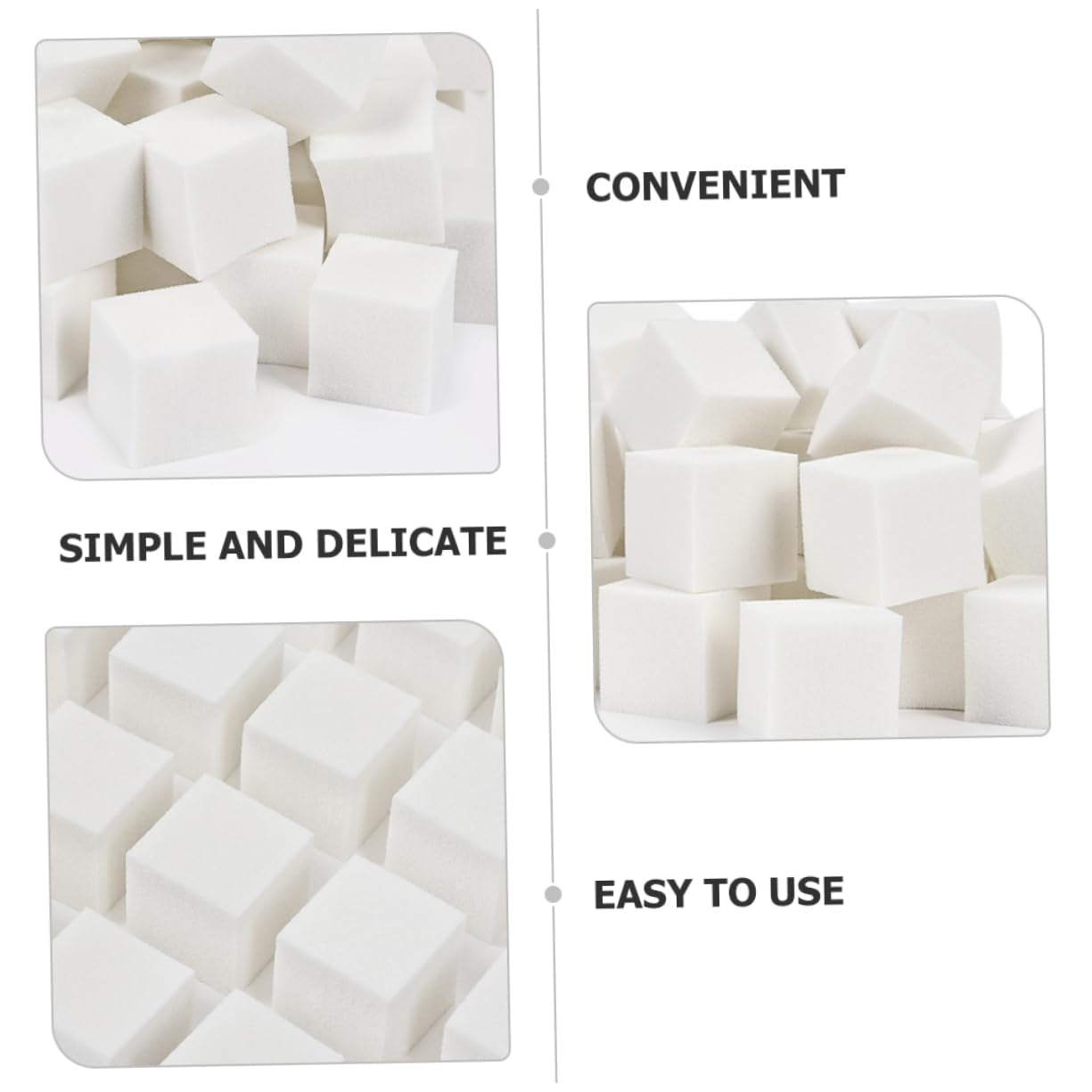 51Pcs Nail Art Sponge Blocks Cotton Soft Makeup for Manicure with Stainless Steel Grabber