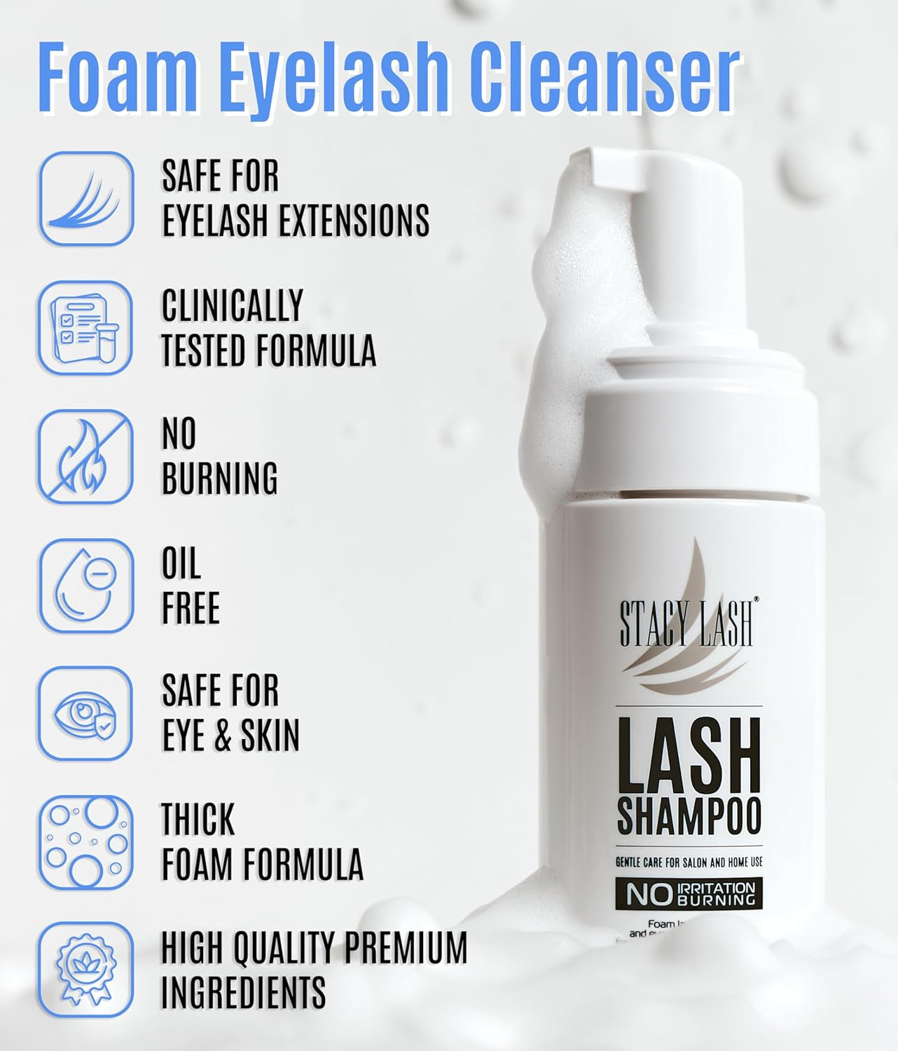 Lash Shampoo 100Ml+ Eyelash Growth Serum Cleaning Kit of Eye Makeup Remover (Cleanser) + Brush & Eyelash Serum for Eyelash Growth and Thickness