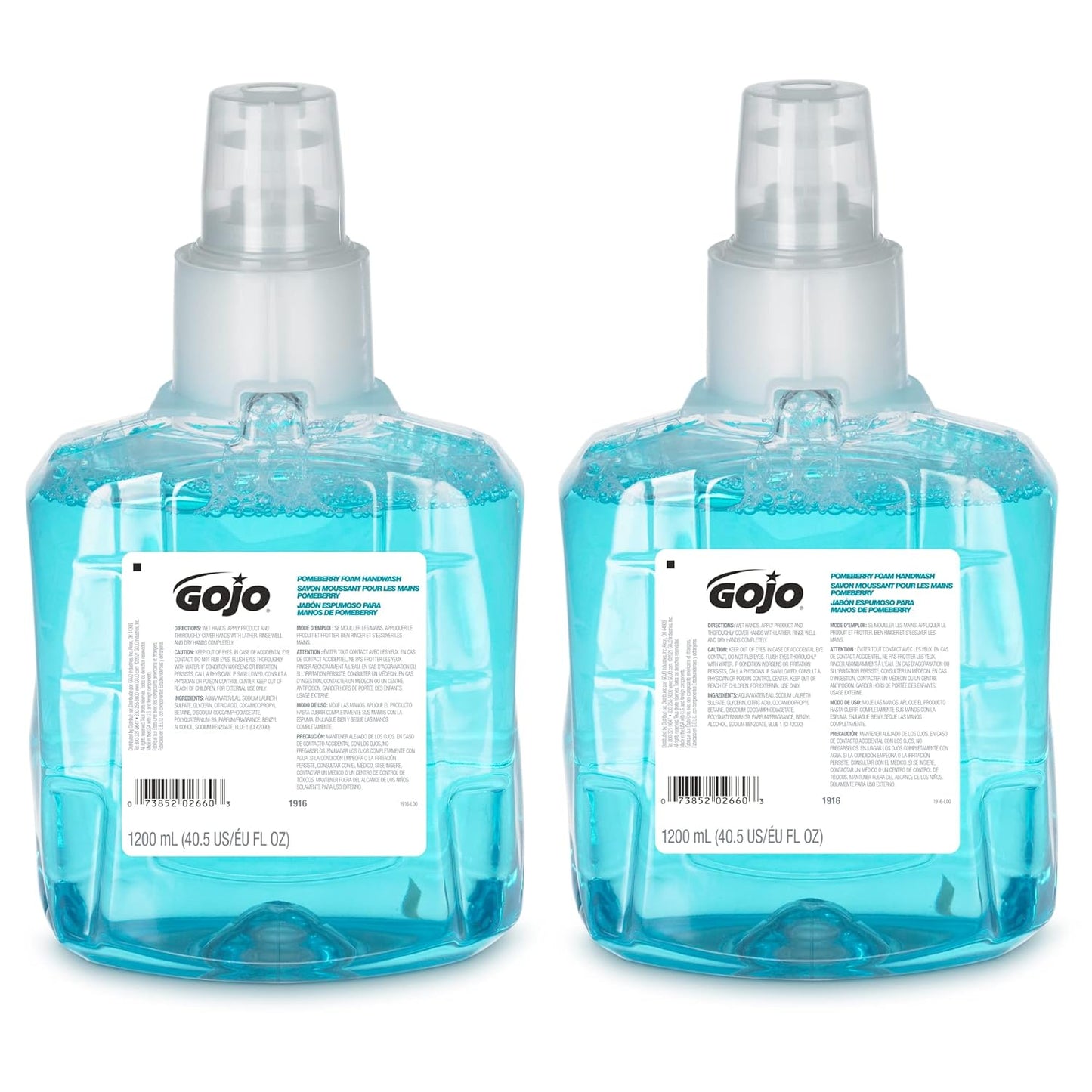 Pomeberry Foam Handwash, Pomegranate Scent, 1200 Ml Hand Soap Refill LTX-12 Dispenser (Pack of 2) - 1916-02