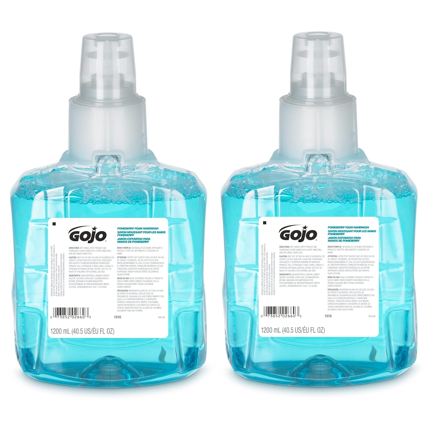 Pomeberry Foam Handwash, Pomegranate Scent, 1200 Ml Hand Soap Refill LTX-12 Dispenser (Pack of 2) - 1916-02