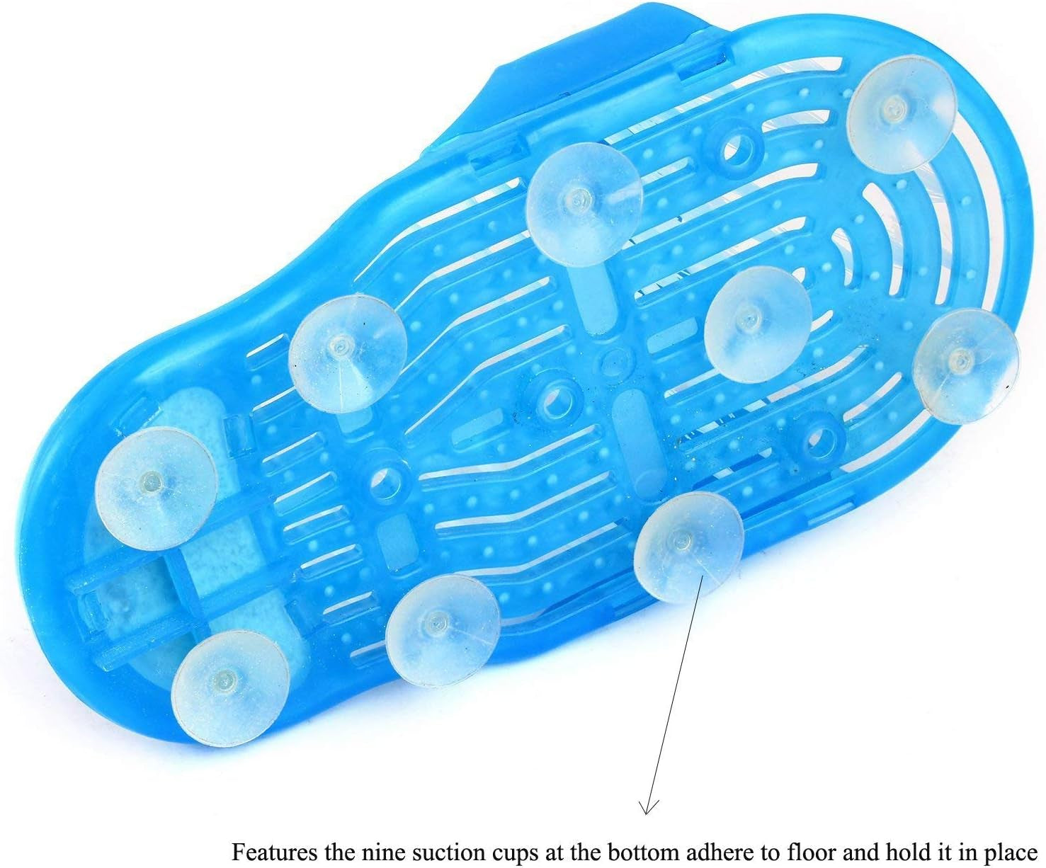 Bathroom Shower No Bending Feet Brush Foot Cleaning Bristle Slipper Washer Bath Scrubber Massager Stick on Floor