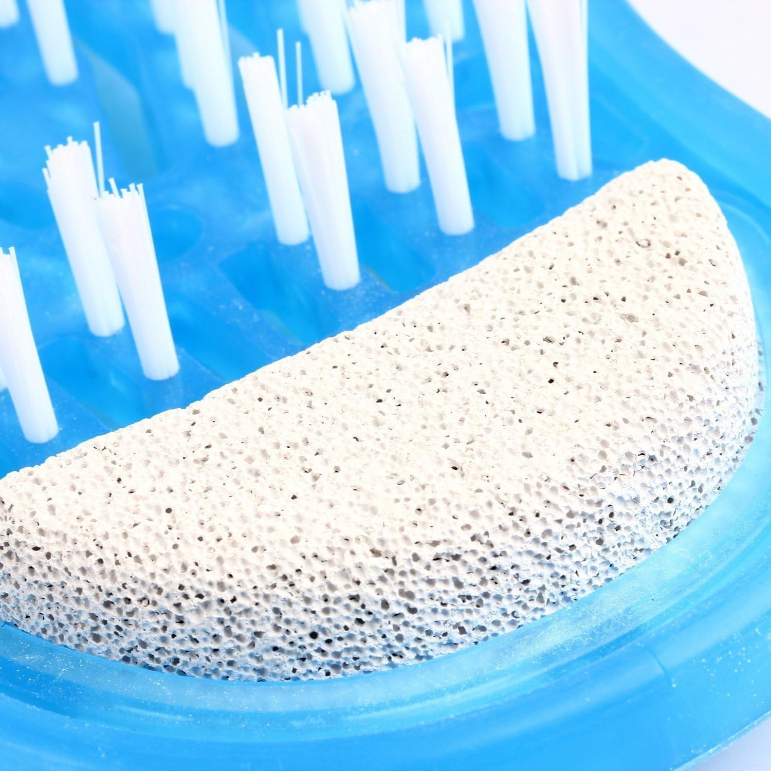 Bathroom Shower No Bending Feet Brush Foot Cleaning Bristle Slipper Washer Bath Scrubber Massager Stick on Floor