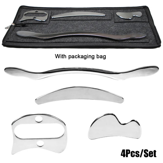 4/7Pcs Stainless Steel Gua Sha Scraping Massage Tool IASTM Tools Great Soft Tissue Mobilization Tool for Whole Body Acupoints