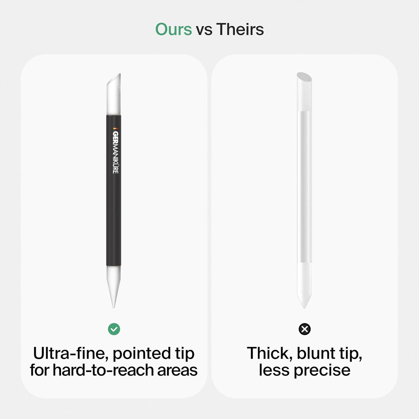 Clear Glass Cuticle Stick in Leather Sleeve - Ethically Made in Czech Republic - Cuticle Pusher & Remover, Callous & Dry Skin Fingertip File, Nail Shaper