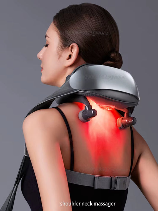 New Neck Shoulder Massager Deep Tissue Shiatsu Back Massagers with Heat for Pain Relief Kneading Beating Muscles Massage