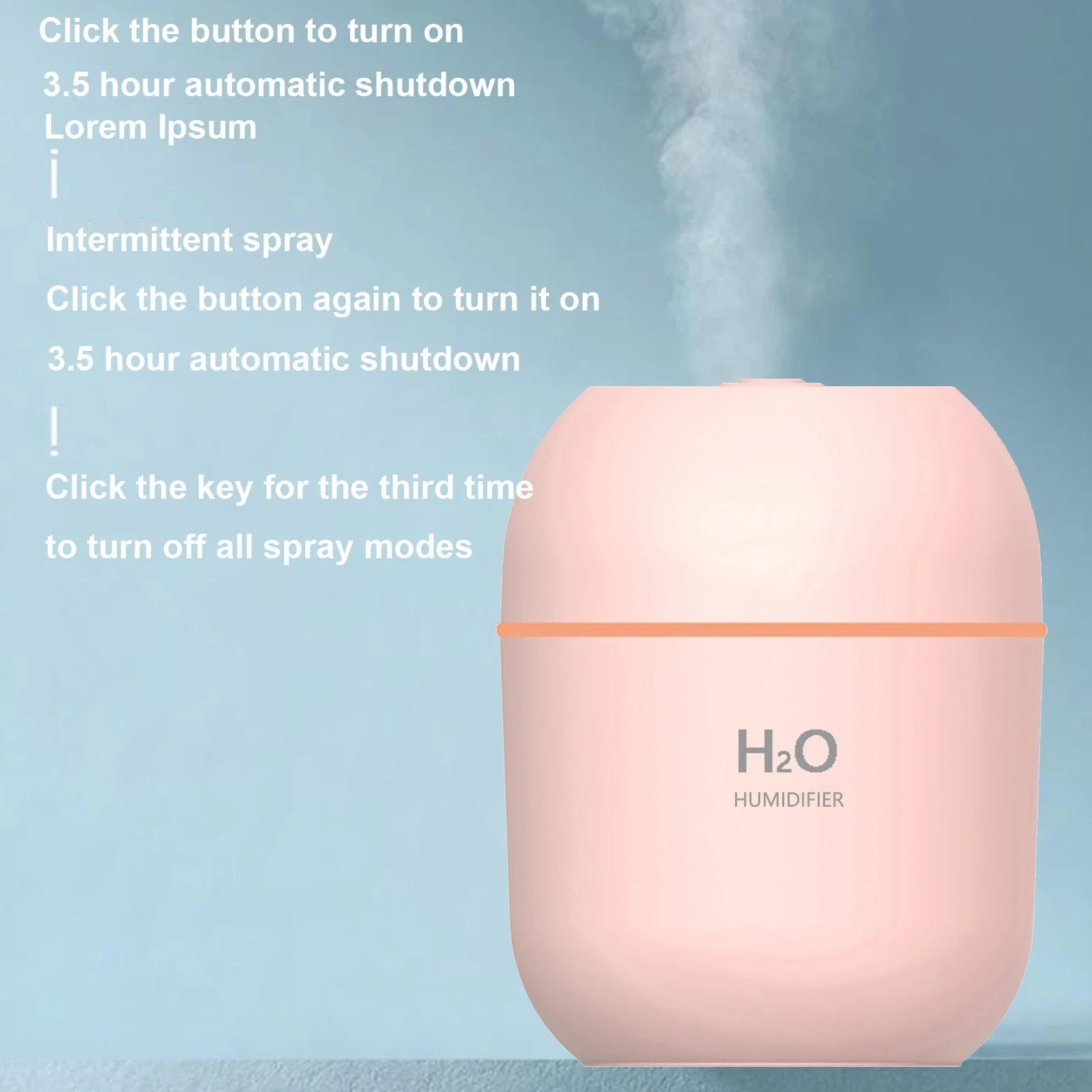 Humidifiers for Bedroom, Usb Rechargeable Humidifier Home Office Desk Humidifier Portable Mini Humidifier for Baby Bedroom Travel Office Home
