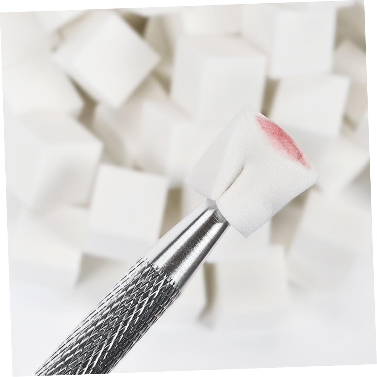 51Pcs Nail Art Sponge Blocks Cotton Soft Makeup for Manicure with Stainless Steel Grabber