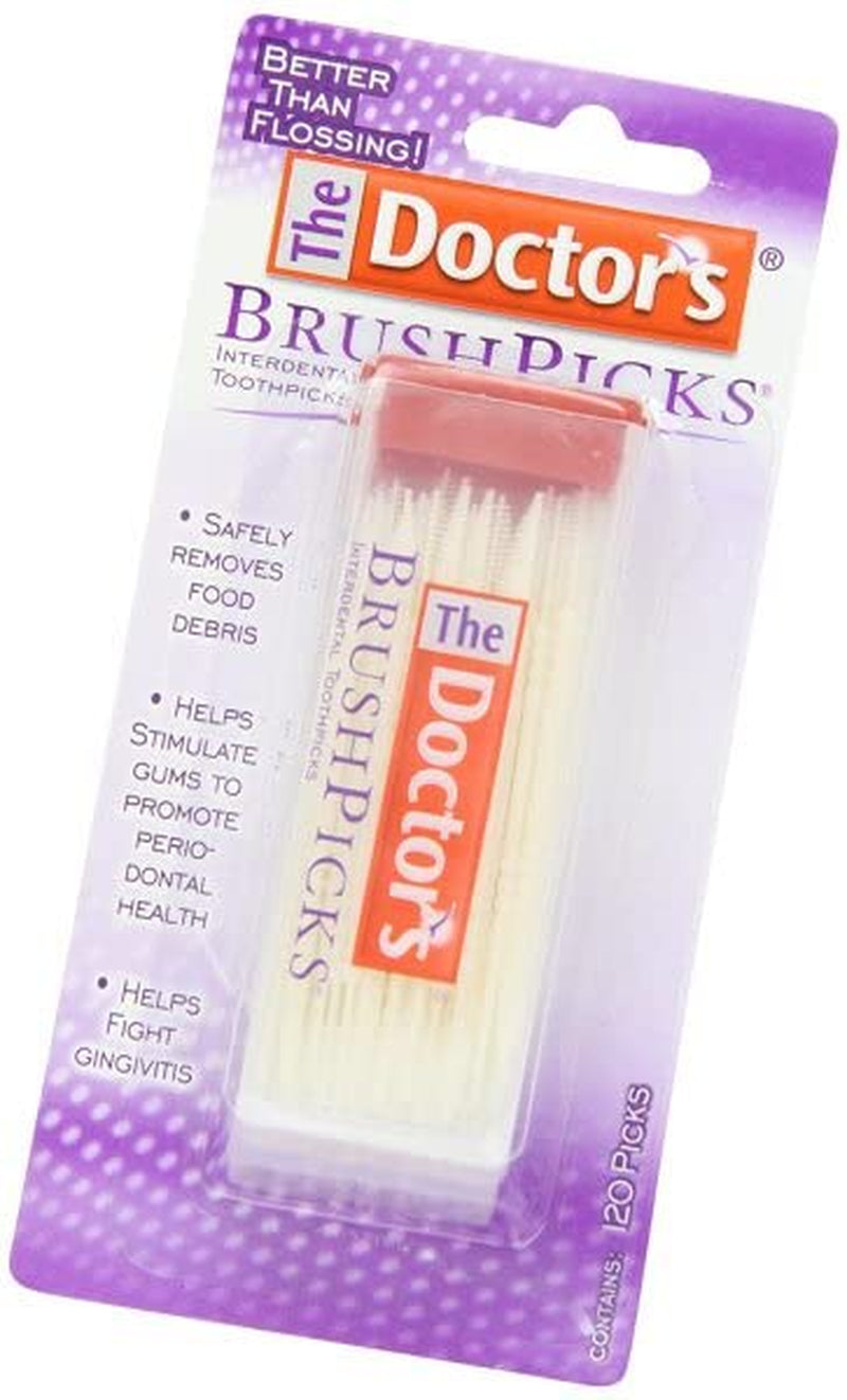 Brushpicks Interdental Toothpicks | 120-Picks per Pack | (6-Pack)