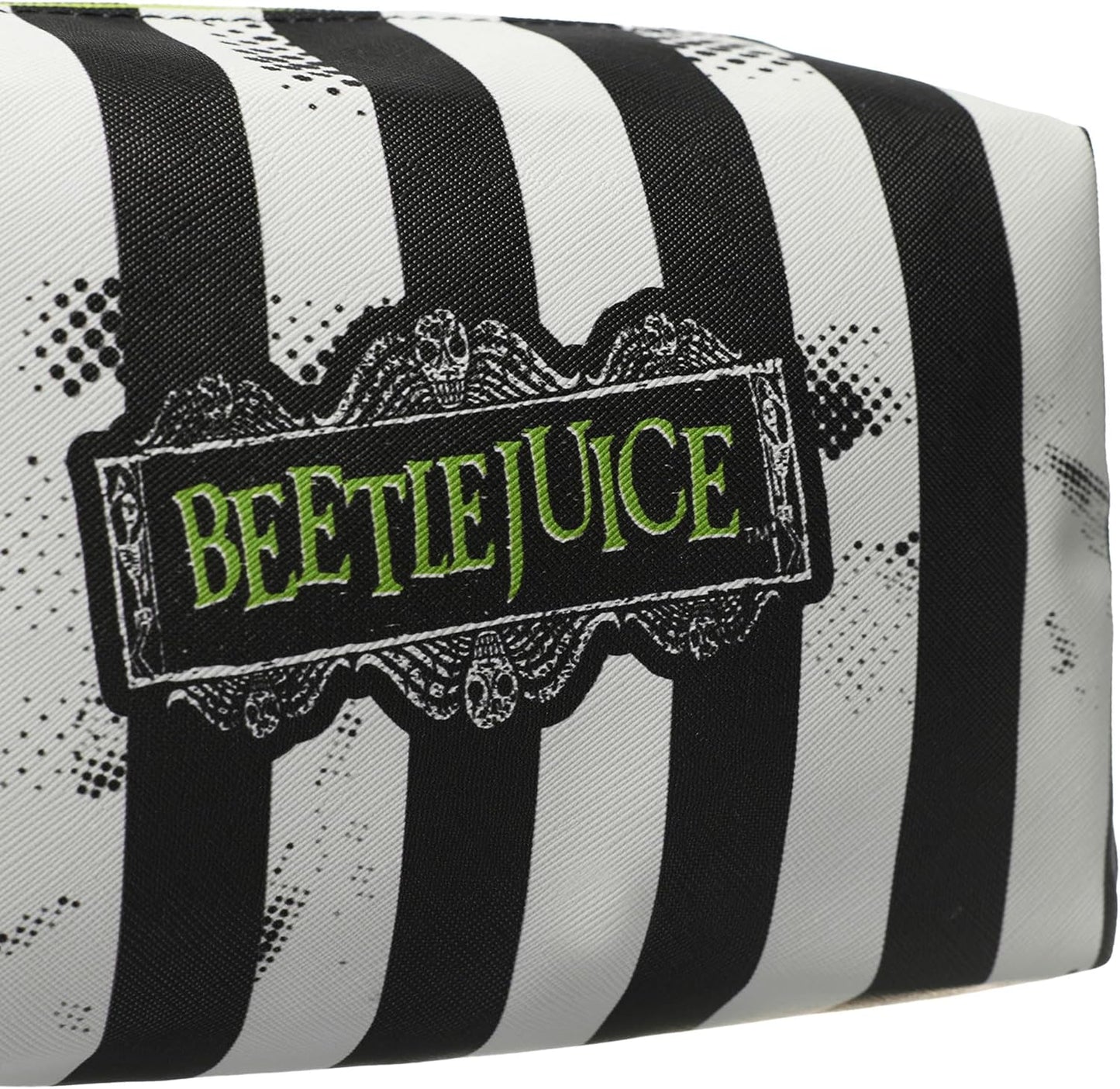 Beetlejuice Multicoloured Makeup Bag | Women'S Cosmetic Pouch with Stripe Design | Adults Beetlejuice Logo Makeup Holder