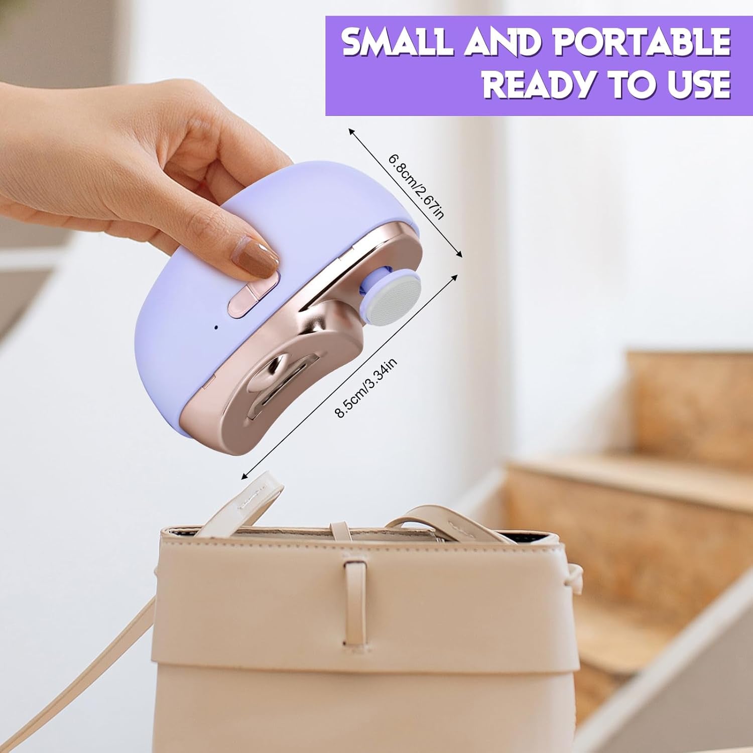 3 in 1 Automatic Electric Nail Clipper with Polishing, Electric Nail Clippers for Adults Seniors, Electric Baby Nail Clippers, Nail Filer Electric, Electric Nail Clipper, Nail Trimmer(Purple)