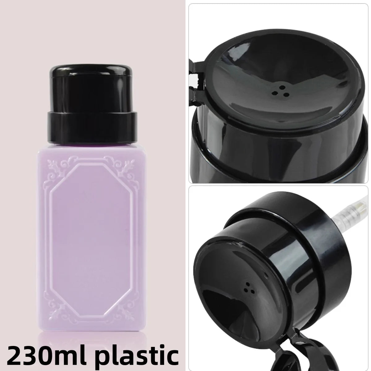 230Ml Nail Art Press Bottle Nail Refillable Bottles Empty Press Pump Dispenser Nail Polish Remover Cleaner Makeup Bottle Tools (