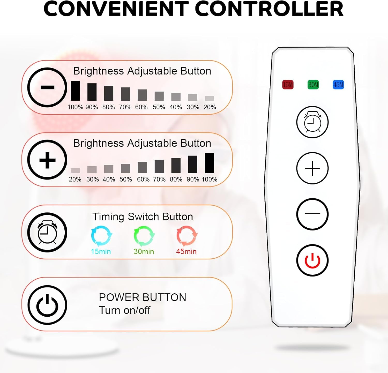 Red Light Therapy with Base for Face and Neck, 140Leds Therapy Red Light for Body, 660Nm Red Light Therapy Lamp with Adjustable Height