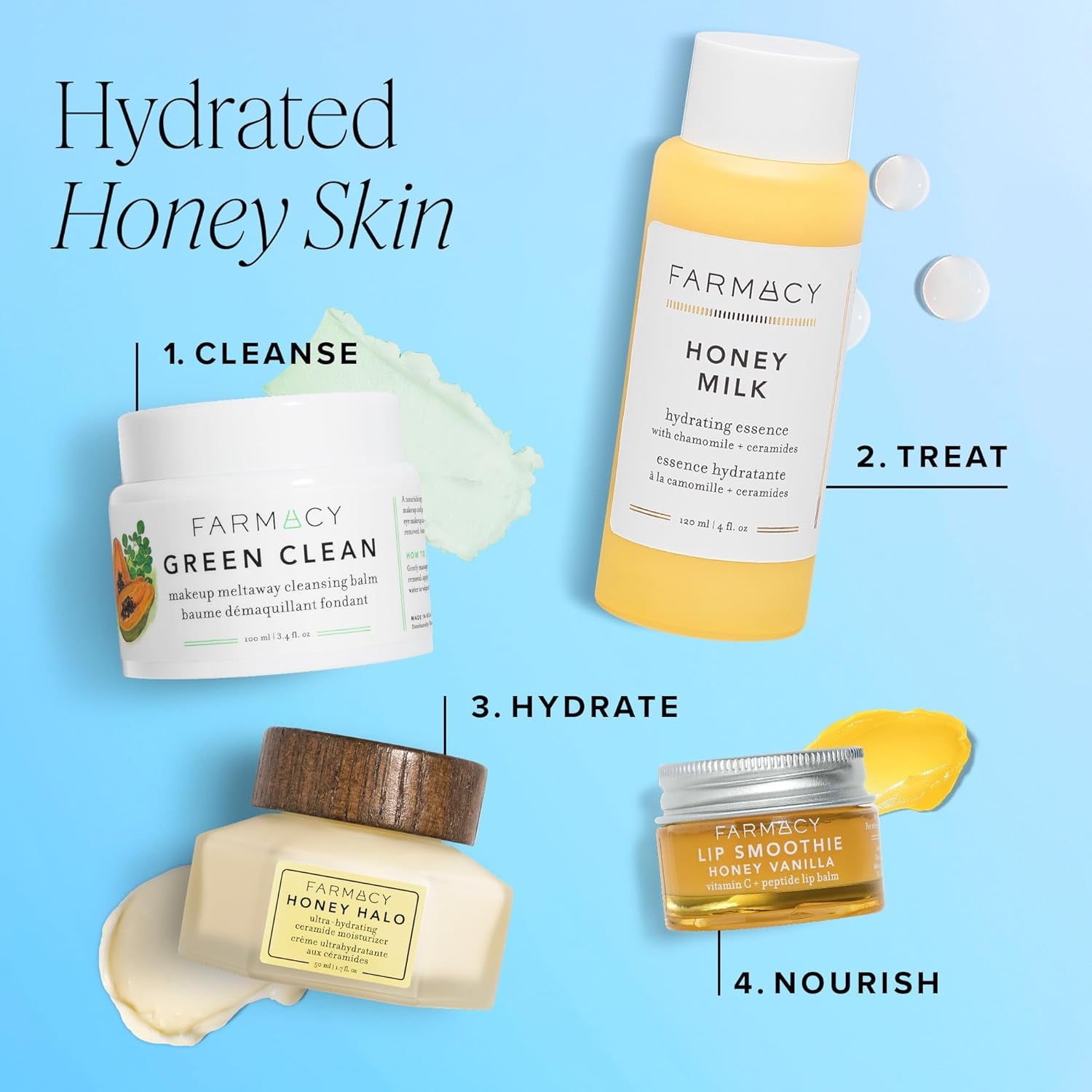 Ceramide Face Moisturizer - Honey Halo Hydrating Facial Moisturizer for Dry Skin - Plumps, Soothes + Restores Skin with Potent Ceramides + Buckwheat Honey for a Dewy, Healthy Glow (9Ml)