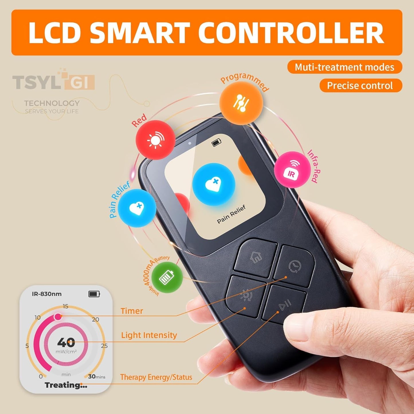 Infrared Light Therapy Belt for Body, High Intensity Red Light Therapy for Pain Relief Skin Repair Joint Inflammation with Rechargeable Controller for Use at Home Travel Office, Black, 2X-Large