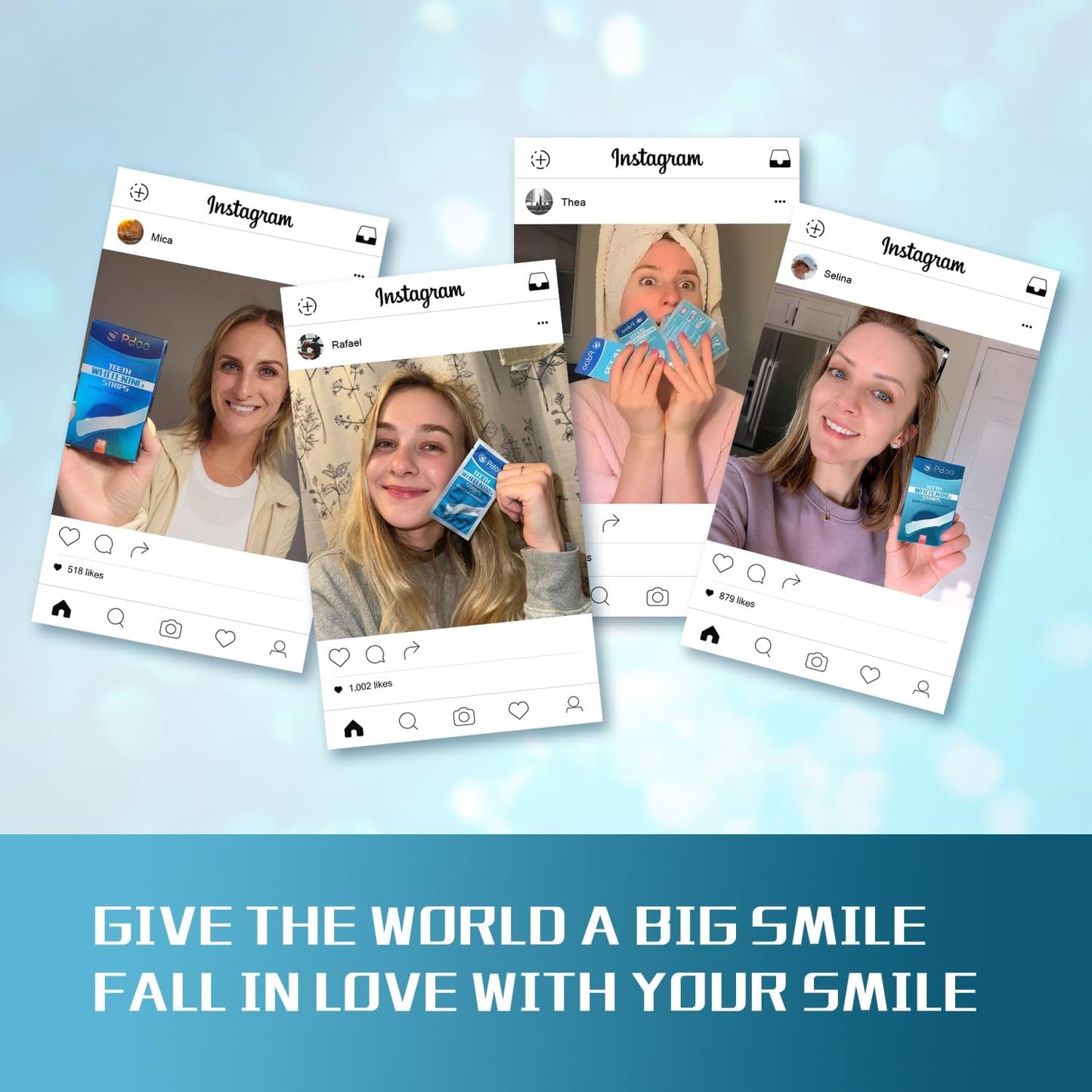 Teeth Whitening Strip 14 Treatments - Whitening Strips for Sensitive People, Fast Remove Smoking, Coffee, Wine Stains, Teeth Brightening Kit Pack of 28 Non-Slip Strips