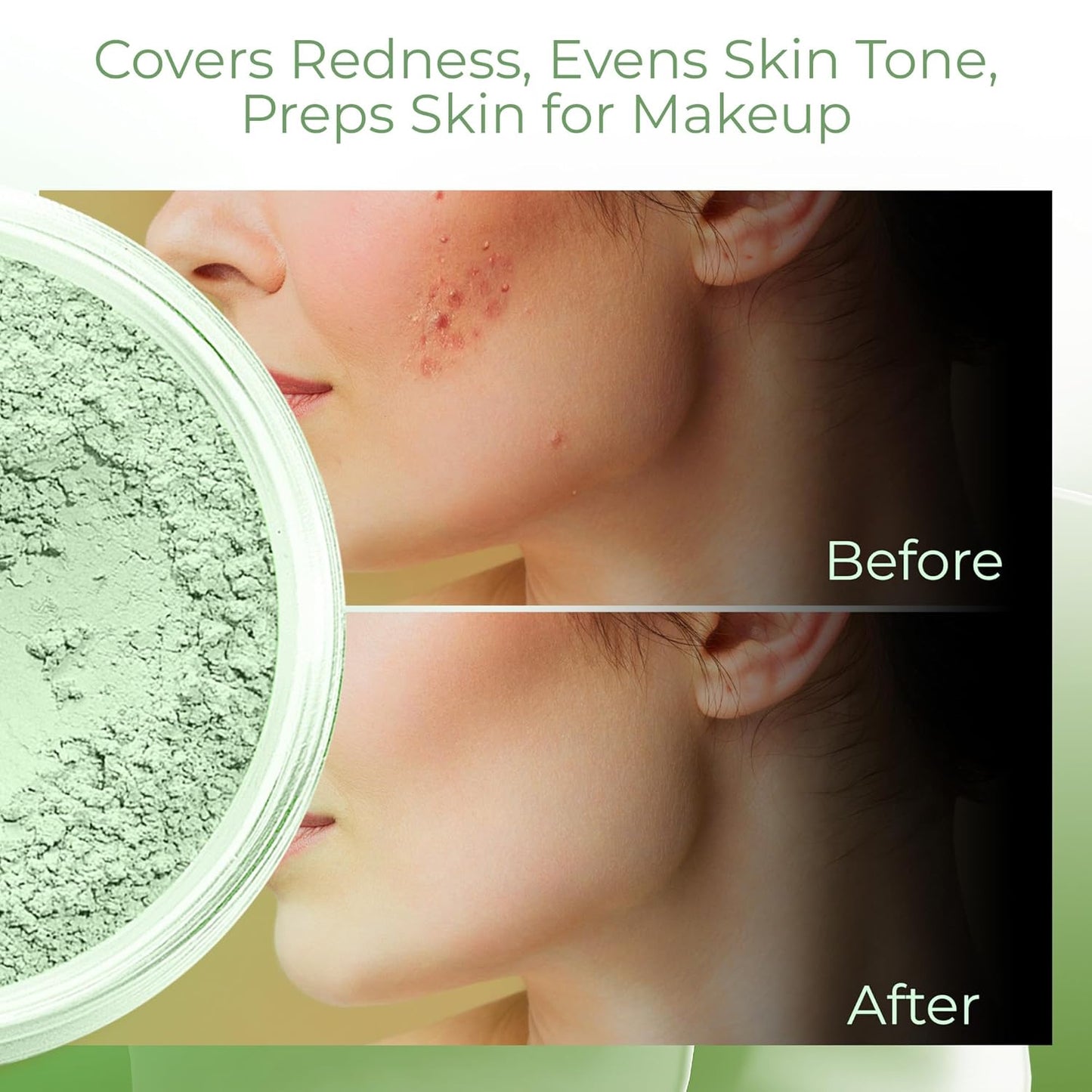 5Pc KIT W/Face BRUSH (PINK BISQUE) Mineral Makeup Set Full Size Powder Bare Skin Matte Foundation