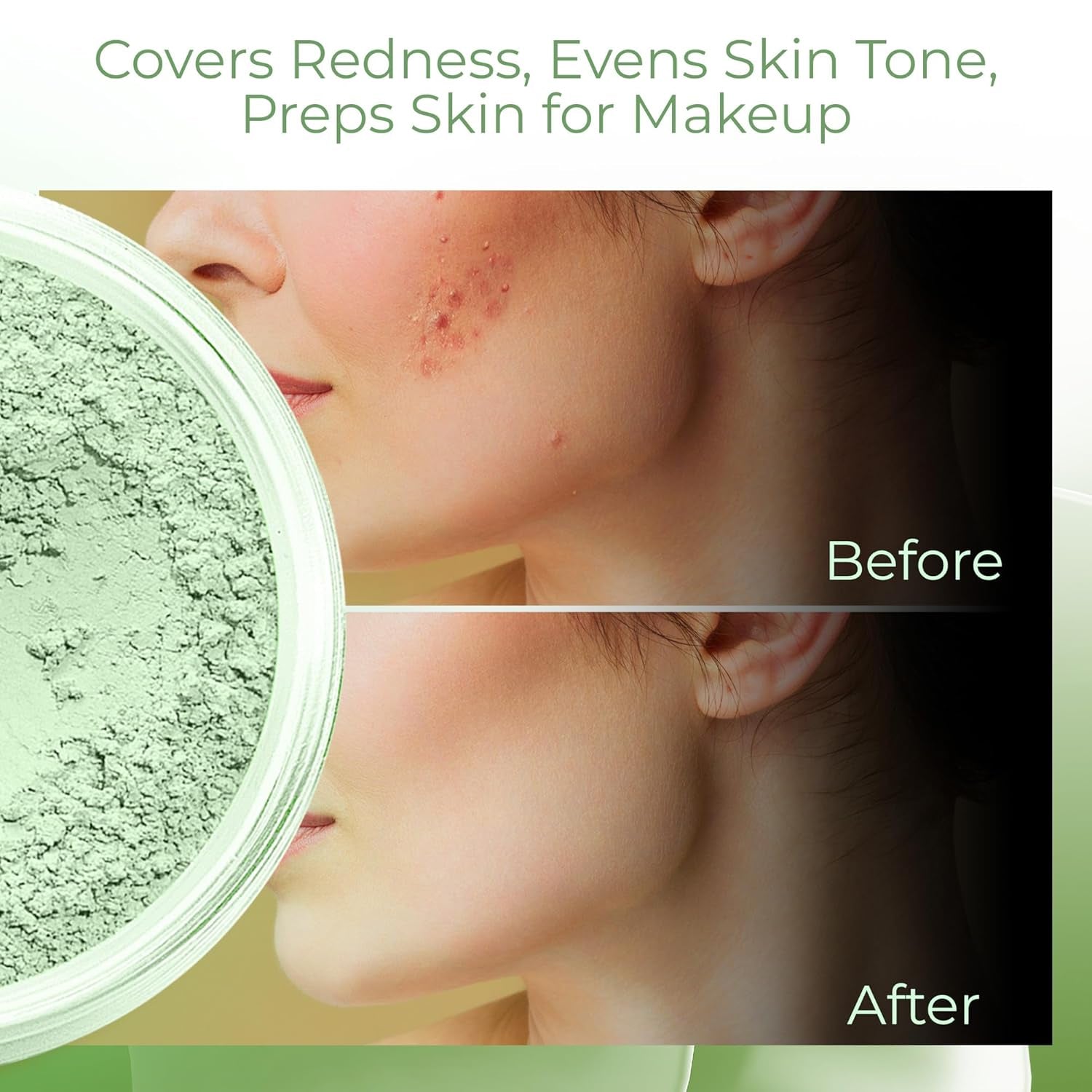 5Pc KIT W/Face BRUSH (PINK BISQUE) Mineral Makeup Set Full Size Powder Bare Skin Matte Foundation