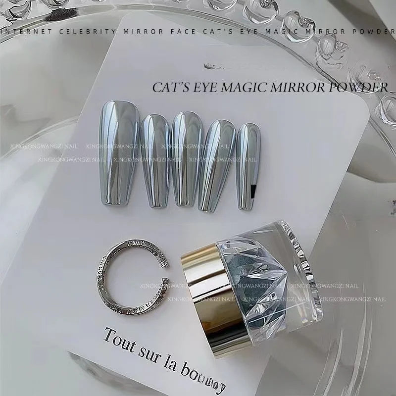 Moonlight Magic Mirror Powder Magnetic Mirror Cat Eye Nail Powder Matching DIY Nail Art Decoration Chrome Nail Salon Exclusive