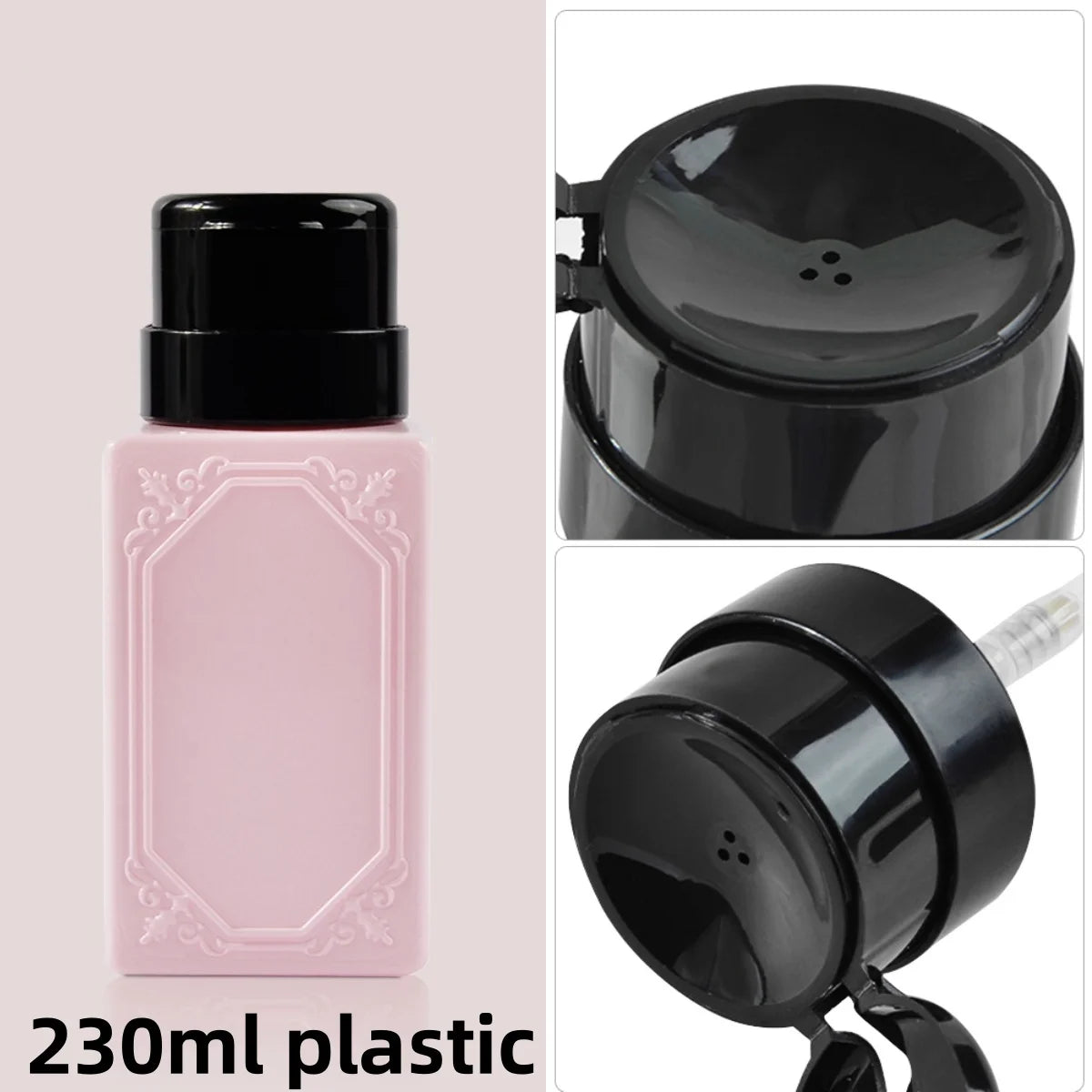 230Ml Nail Art Press Bottle Nail Refillable Bottles Empty Press Pump Dispenser Nail Polish Remover Cleaner Makeup Bottle Tools (