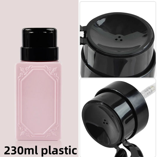 230Ml Nail Art Press Bottle Nail Refillable Bottles Empty Press Pump Dispenser Nail Polish Remover Cleaner Makeup Bottle Tools (