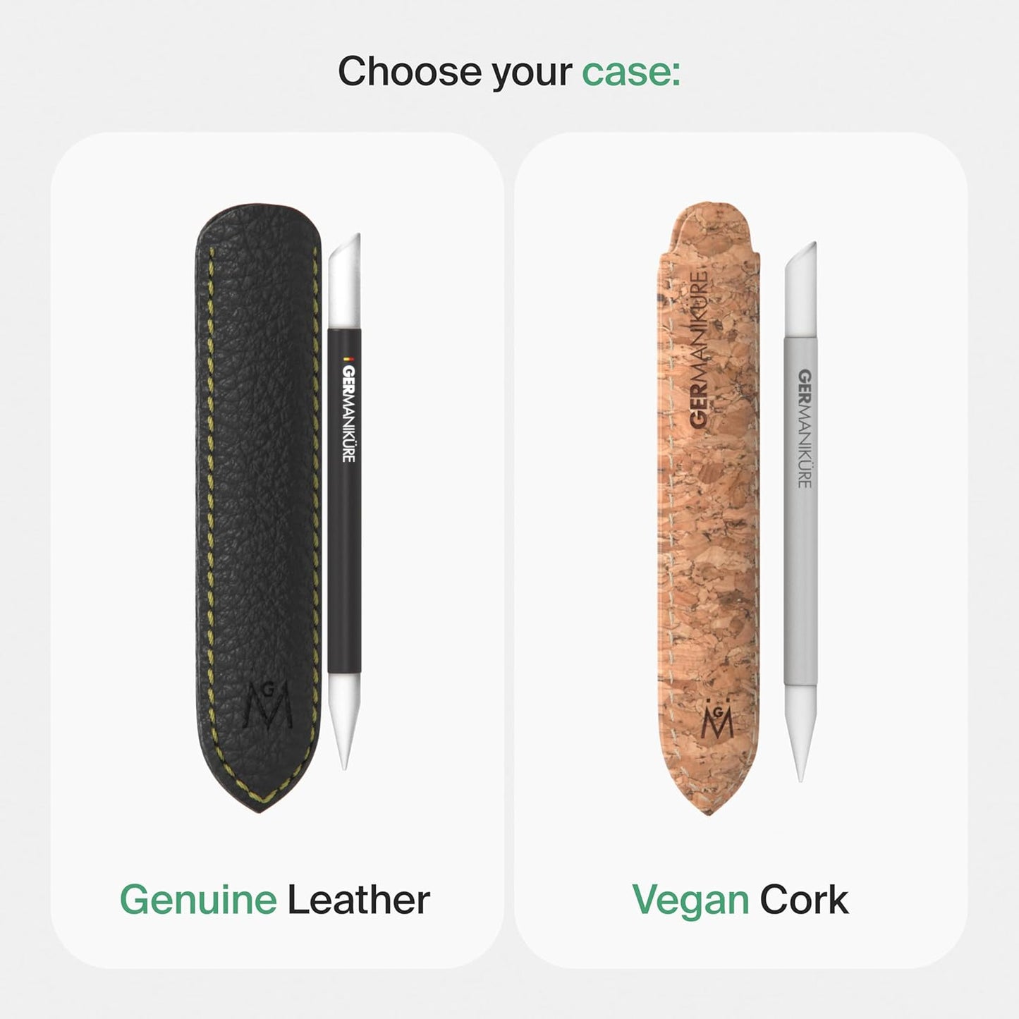 Clear Glass Cuticle Stick in Leather Sleeve - Ethically Made in Czech Republic - Cuticle Pusher & Remover, Callous & Dry Skin Fingertip File, Nail Shaper