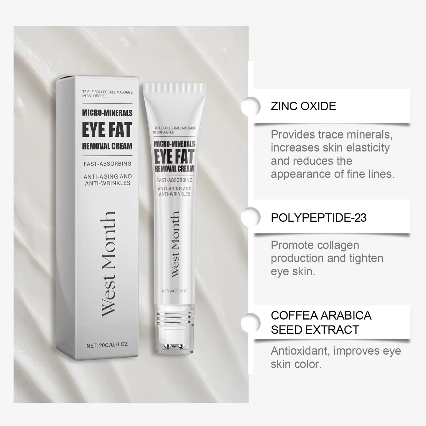 Firming Eye Cream Reduce Dark Circles Eye Bags Removal Lighten Fine Lines Improve Eye Puffiness Deeply Nourishing Lift Eye Cream