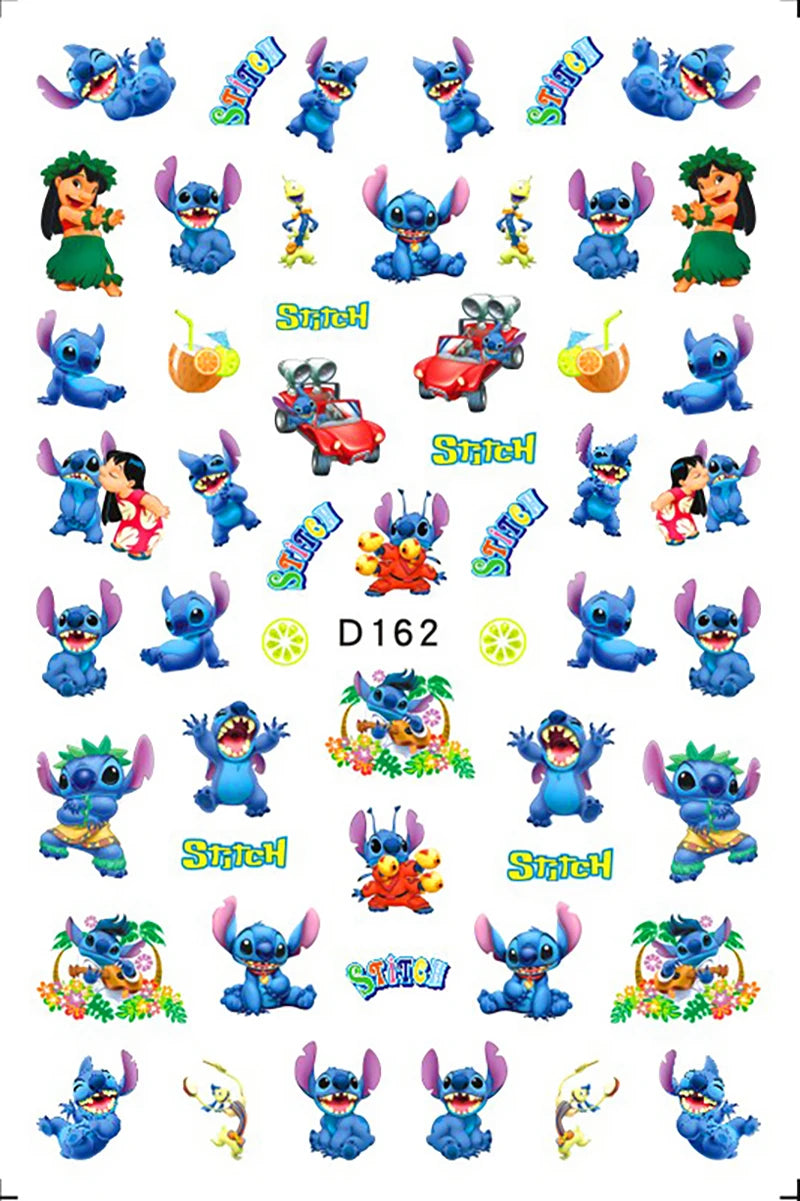 1PCS Big Eyes Girl 3D Adhesive Nail Art Sticker Pikachu Lilo and Stitch Cartoon Nail Sticker Nail Decal Nail Art Decoration