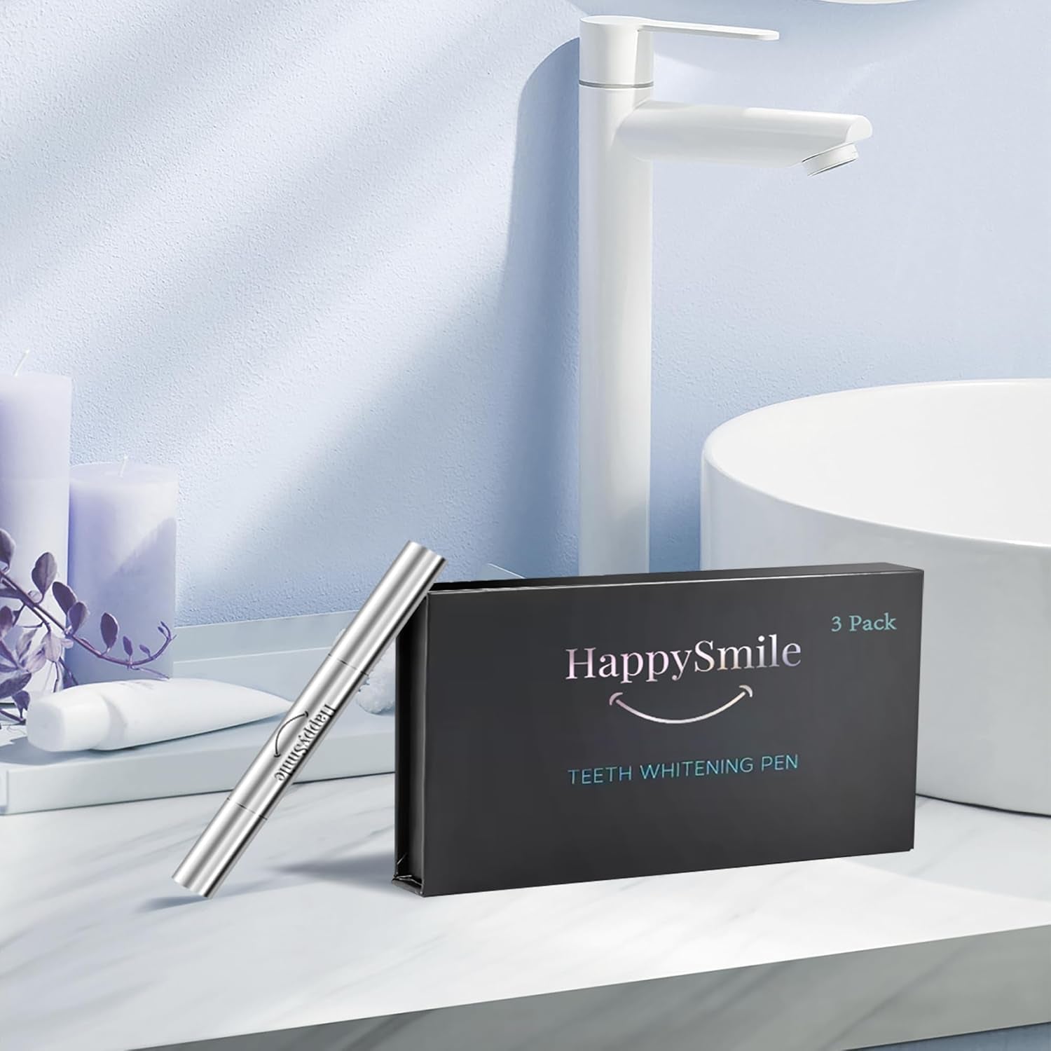 Premium Teeth Whitening Pen Set of 3 - Achieve a Brighter Smile, Easier than Strips or Other Whitening Kits - Professional Results, Gentle on Sensitive Teeth