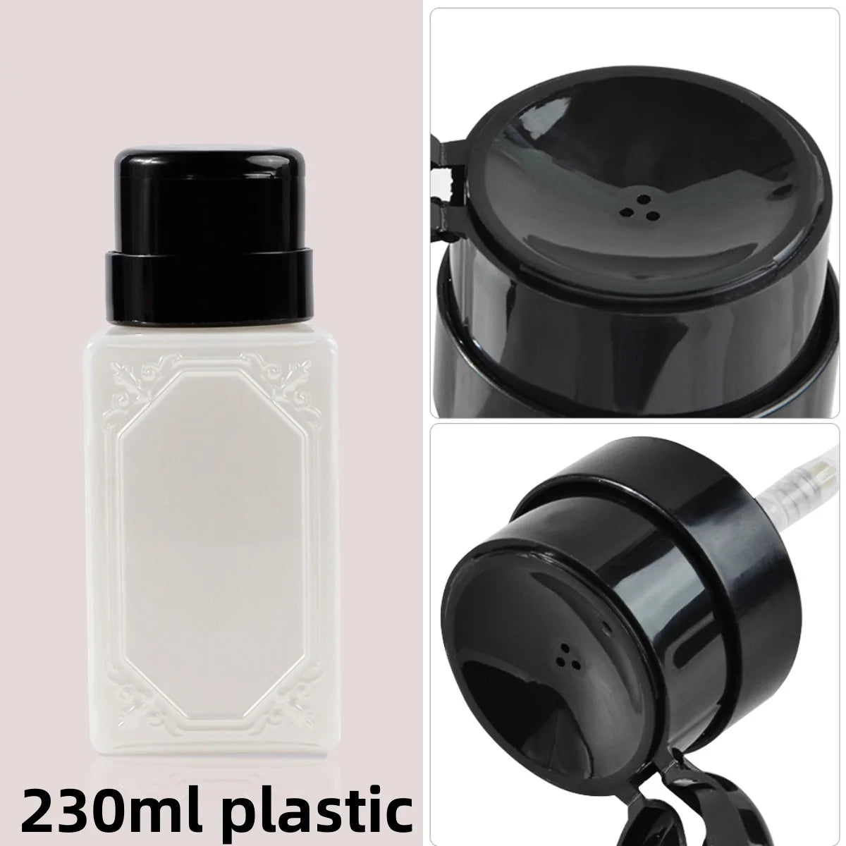 230Ml Nail Art Press Bottle Nail Refillable Bottles Empty Press Pump Dispenser Nail Polish Remover Cleaner Makeup Bottle Tools (