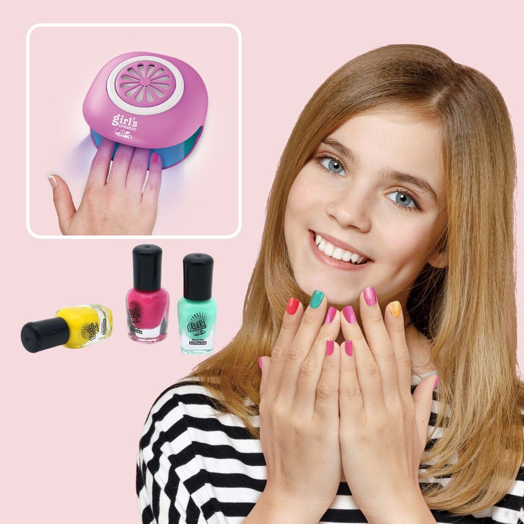 Nail Art Studio Beauty Nail Art Set Gift for Girls Healthy Non-Toxic Tasteless Fashion Dryer Light