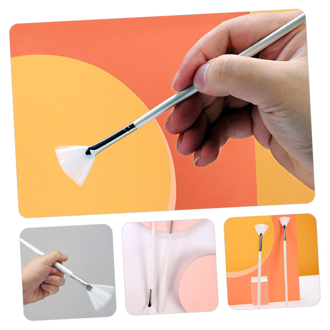 6Pcs Fan-Shaped Facial Mud Mask Applicators Ergonomic Skincare Brush for Even Application Soft Flexible Bristles for Comfortable Use for Masks and Cosmetics