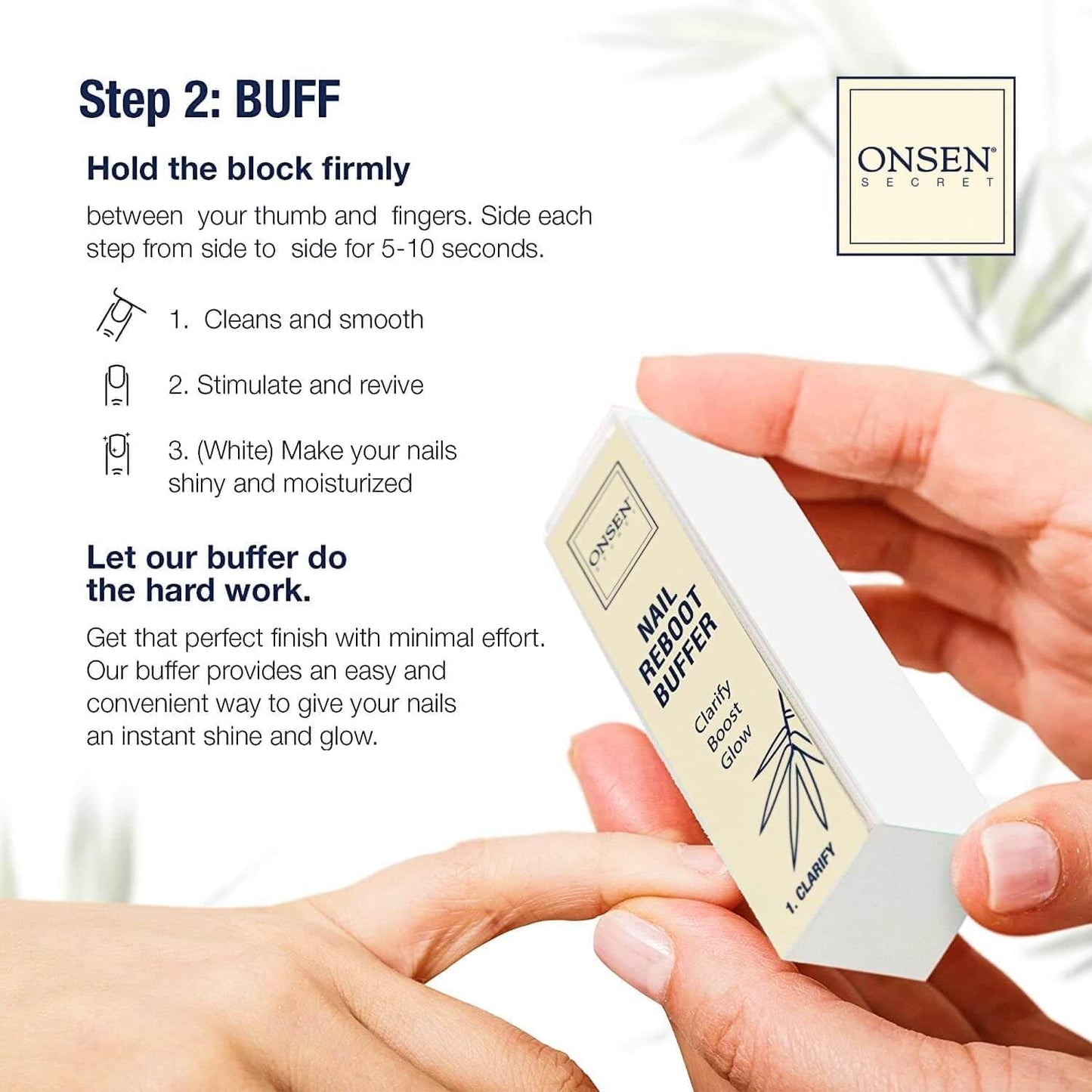 Secret Nail Care Kit - Japanese Nail Buffer and Shine Kit - Strengthening & Shining - Spa-Quality Manicure - Organic Ingredients - Long-Lasting Shine - Easy & Safe - W/Cuticle Care Serum - 1Pk