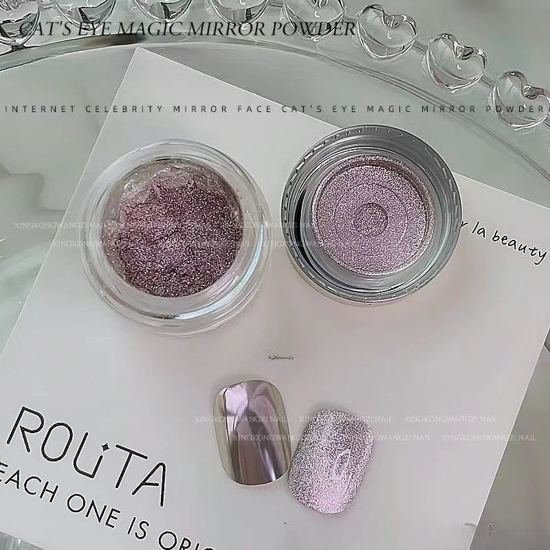 Moonlight Magic Mirror Powder Magnetic Mirror Cat Eye Nail Powder Matching DIY Nail Art Decoration Chrome Nail Salon Exclusive