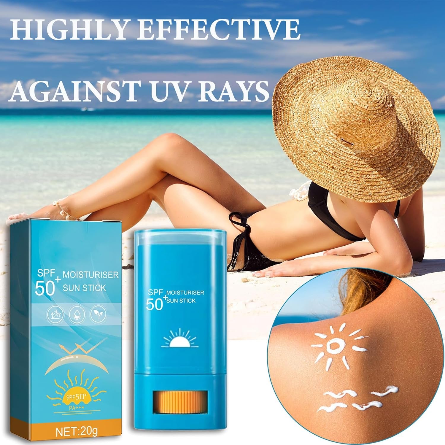 2 PCS Face Sunscreen Stick,Spf 50+ Sunscreen Stick Face,Oil Control Lightweight Sunscreen Face Stick,Matte Stick Sunscreen for Face