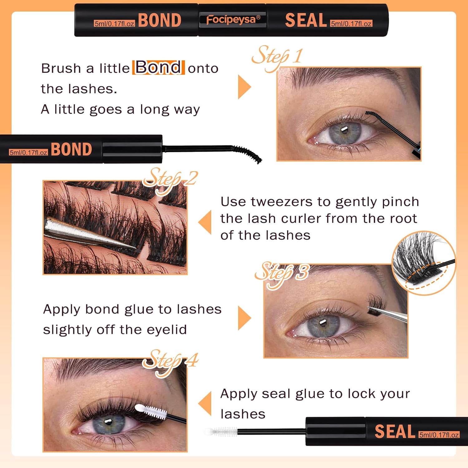 Thick Lash Extension Kit Full Volume Lash Clusters 40P Eyelash Extension Kit DIY Lash Extension Kit with Black Bond and Seal Glue, Lash Applicator DIY at Home for Beginner (40P 10-18MM)