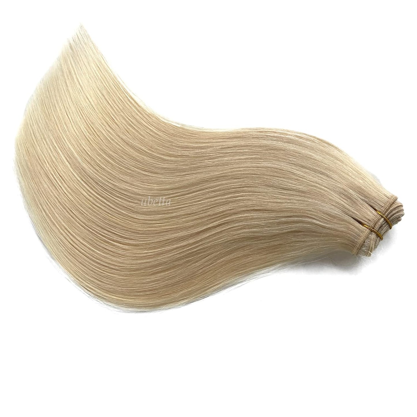 Sew in Real Human Hair Extensions, Blonde Weft 100G 20 Inch Hand Tied Weft Hair Extensions for Women