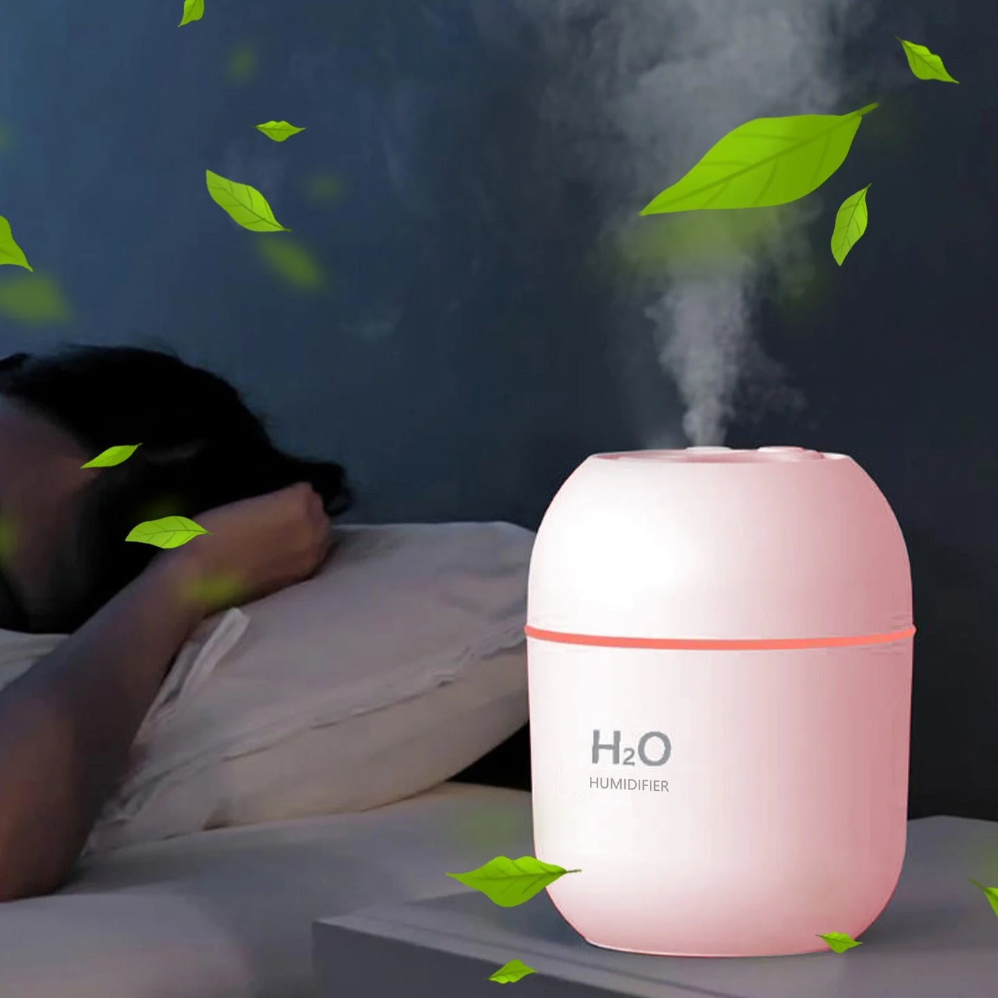 Humidifiers for Bedroom, Usb Rechargeable Humidifier Home Office Desk Humidifier Portable Mini Humidifier for Baby Bedroom Travel Office Home