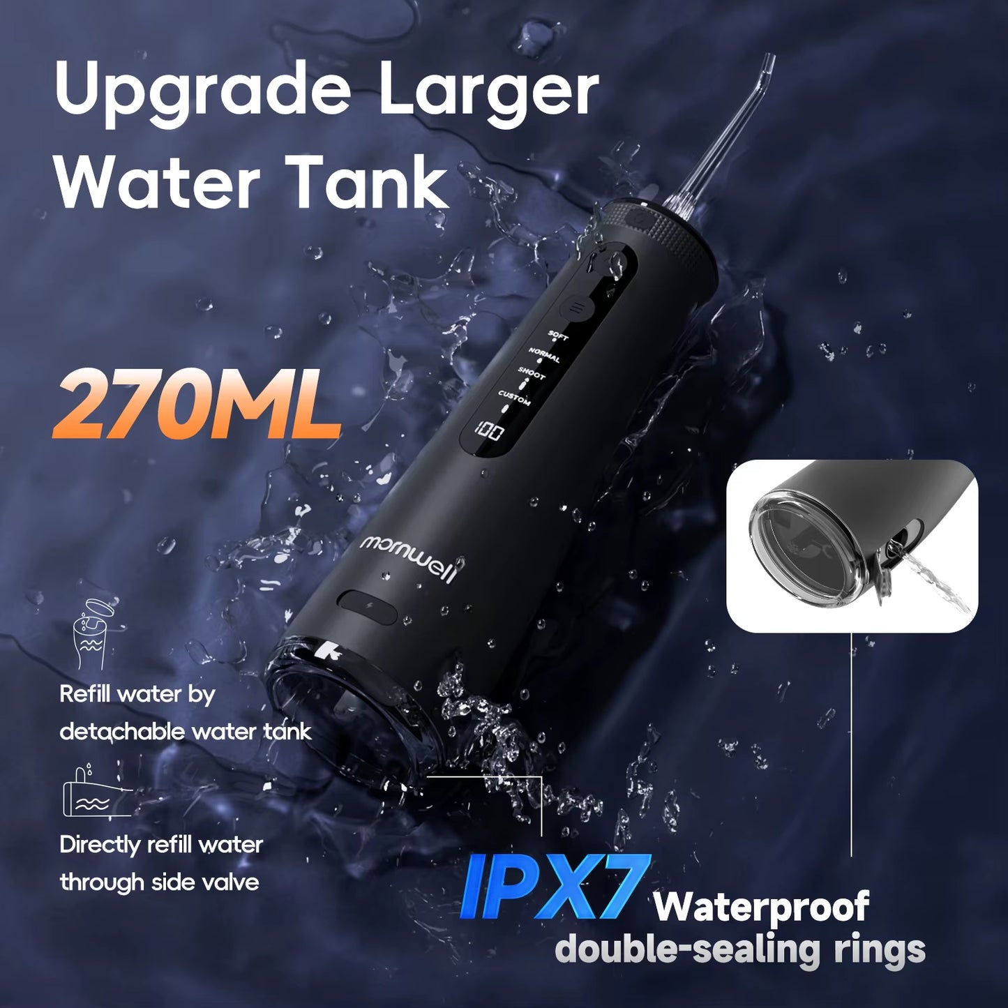 F32 Oral Irrigator Dental Teeth Whitening Home Appliance Sonic Water Flosser 260ML Tank Teeth Cleaner Dental Water Jet