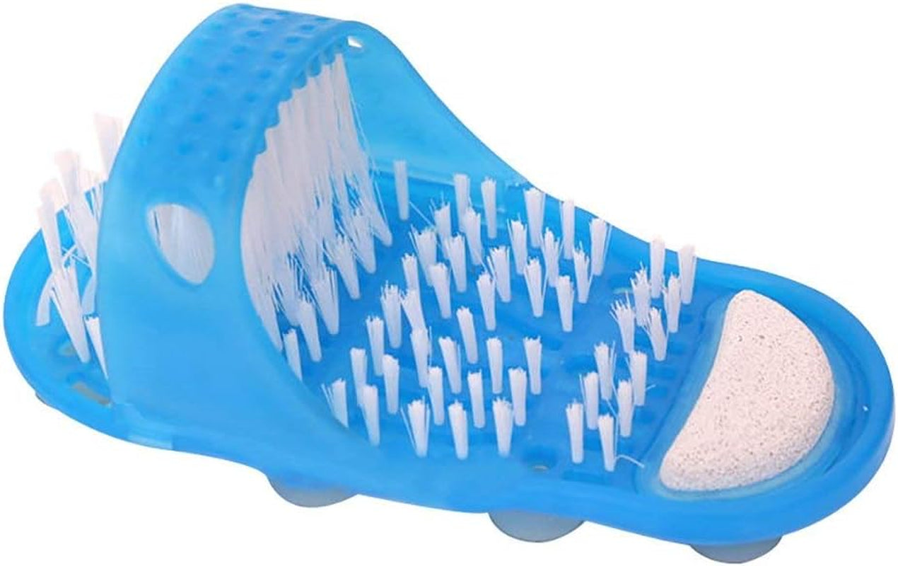 Bathroom Shower No Bending Feet Brush Foot Cleaning Bristle Slipper Washer Bath Scrubber Massager Stick on Floor